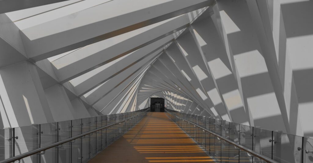interior of modern building in sunlight